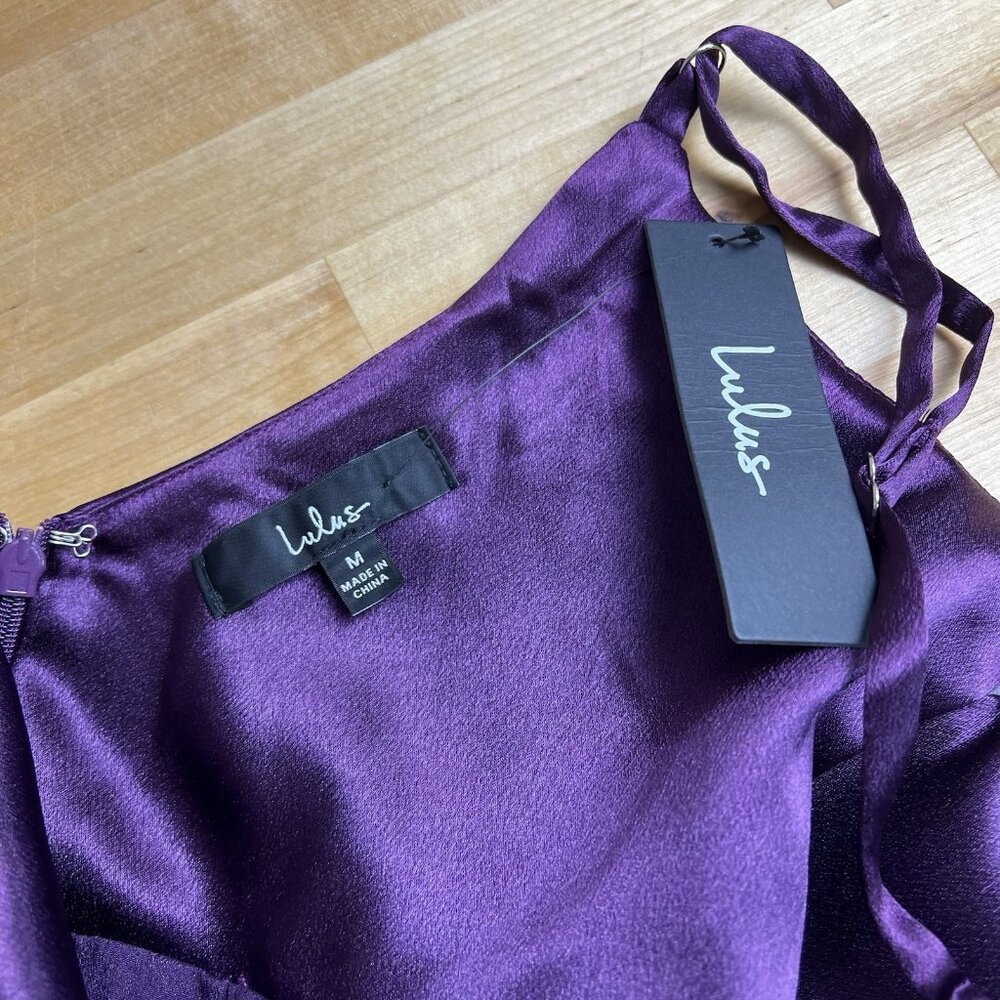 Lulu's Purple Satin Maxi Dress - Picture 10 of 14